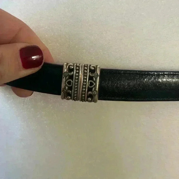 BRIGHTON|2in1 Black Leather Brown Crocodile Embossed Silver Buckle|ML Equestrian - Picture 6 of 13